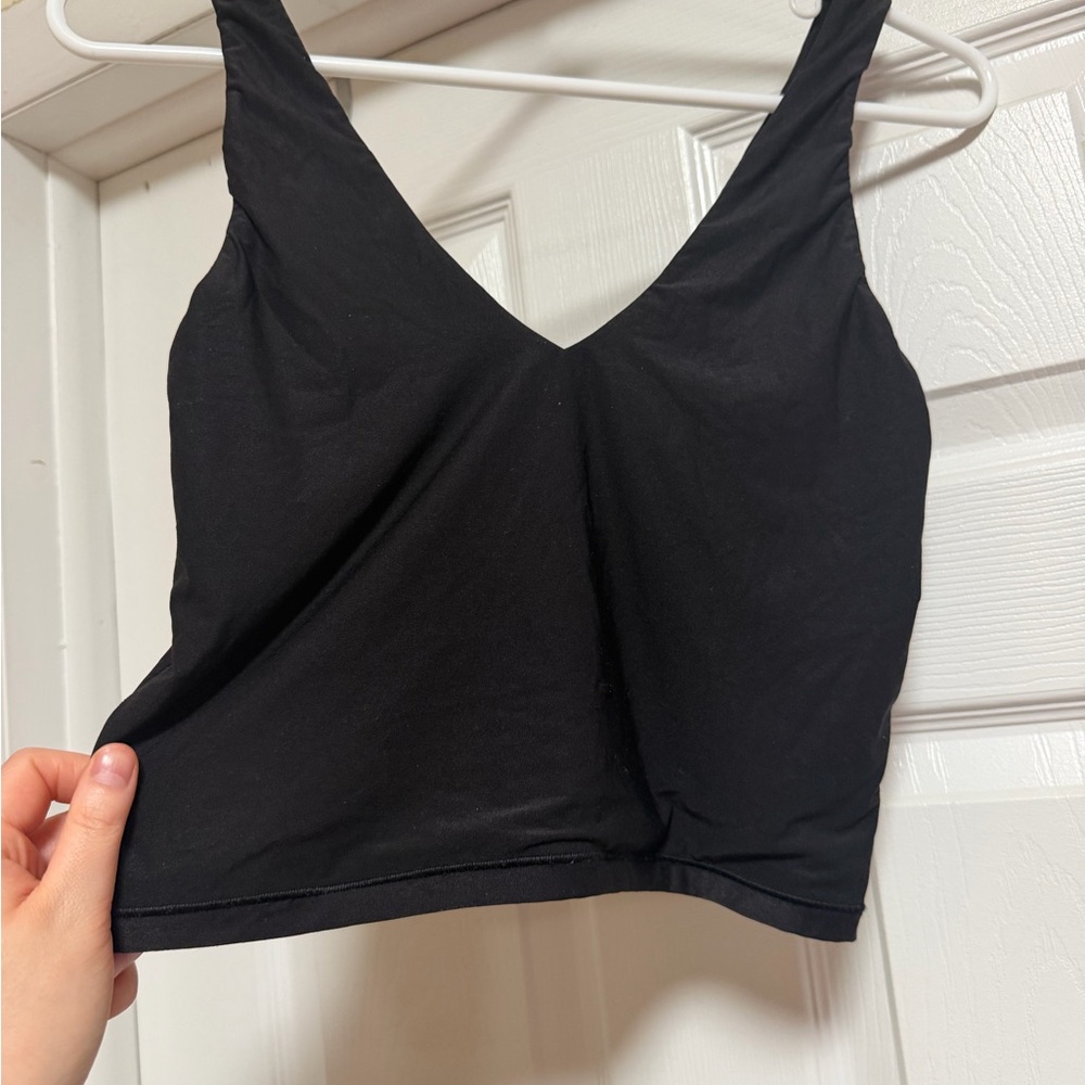 Aerie SMOOTHEZ Plunge Cami Black Large V Neck Cropped Tank - Picture 1 of 6